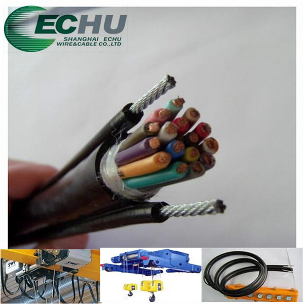 Quality Flexible Round Traveling Control Cable for cranes or other appliances RVV(2G) 12Cx0.75SQMM in black colr wholesale