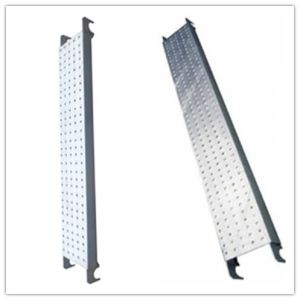 Cheap Galvanized Pregalvanized steel scaffolding boards with hook , thickness 1.8mm for sale
