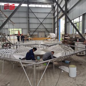 Metal Pavilion for Outdoor Sculpture and Public Art Unique Rose-Shaped Abstract