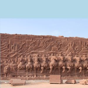 Large huge red sandstone sculpture project,China stone carving Sculpture
