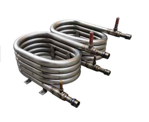 Quality 20P Spiral Coil Coaxial Heat Exchanger Convenient Oil Returning Smoothly wholesale