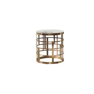 Gridline Type Nordic Coffee Table Minimalist Gold Marble Stainless Steel Base