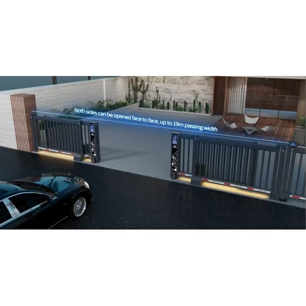 High Security Electric Telescoping Driveway Gate Cast Slats Cantilaver Aluminium Gate