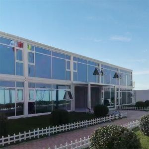 40ft Prefabricated Container House with Steel Structure and Online Technical