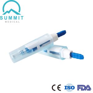 China Mini Sized Safety Lancet Device with Auto Locked Needle 30G 1.5mm Blue on sale