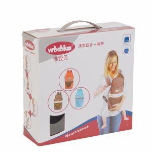 Cheap Baby Sling Packaging Cardboard Corrugated Box With Plastic Handle Full Color Printing for sale