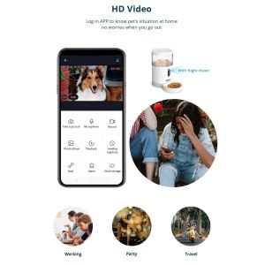 4 Liters Alexa Dog Food Dispenser Auto Pet Feeder With Camera