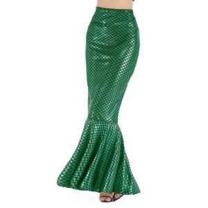 Holographic Mermaid Tail Skirt Costume Elastic Waistband With Side Zipper