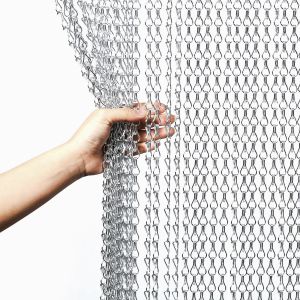 Silver Aluminium Chain Fly Door Curtain Semi Private Customized Size
