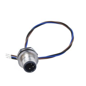 M12 Panel Mount 3 4 Pin Male Female Rear Front Lock Wire Socket M12 Jack