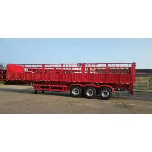 CIMC 3 Axles 40 -100T Bulk Cargo Transport Utility Stake Animal Sidewall Truck