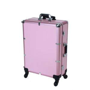 Custom Black & Pink Makeup Cases With Light For Makeup