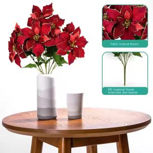 Realistic Simulation Plastic Silk Cloth Flower Bouquet Home Table Christmas