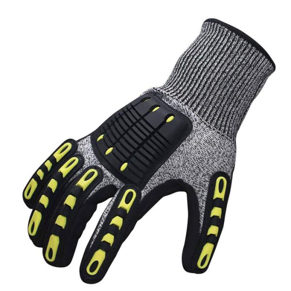 Deckhand Cut Proof Work Gloves TPR Impact Resistant Oil Gas Safety Gloves