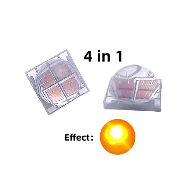 4 In 1 Ceramic Base 5050 SMD LED Chip Yellow Color 585-595nm 480-600lm 12W 590nm