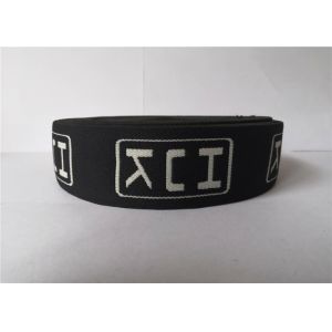 5.5 Cm Polyester Jacquard Webbing Black Bottom White Words Luggage Use