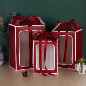 Gift Custom Printed Corrugated Boxes Windowed Handled Valentine'S Day Surprise