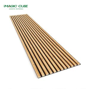 Interiors Wall Decorative Polyester Oak Slatted Mdf Sound Proof Board with Wood