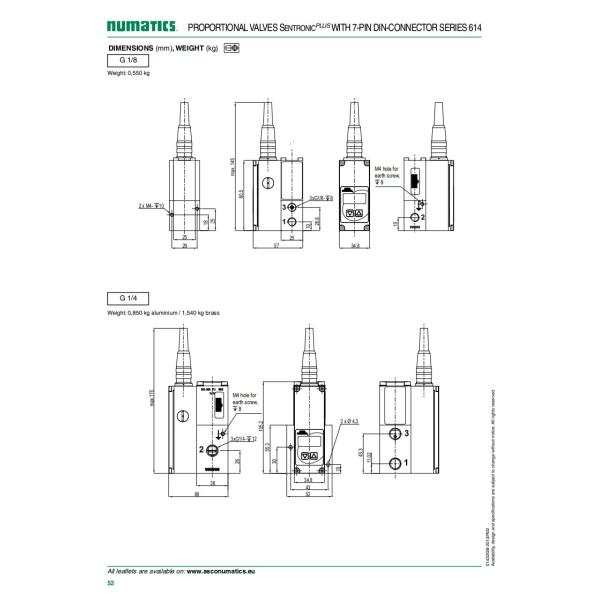2 Position 3 Way Solenoid Valve 614 Series ASCO Proportional Valve Digital Electronic Pressure Regulator