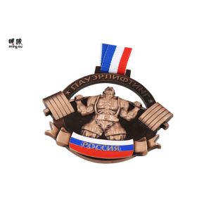 China Strong Man Design Sport Competition Medals , Lightweight Custom Insert Medals on sale