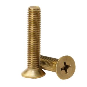 Cheap Flat Head Style M2-M8 Brass Phillips Countersunk Machine Screws with Excellent Durability and Plain Finish for sale