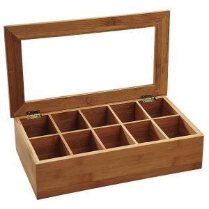 customized wooden tea storage box with acrylic lid