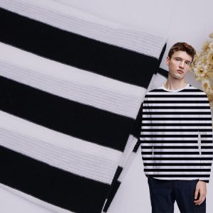 Comfortable And Breathable And Bouncy Striped Material Fabric For T-Shirt