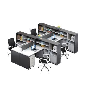 Black And White Office Furniture Staff Table Office Desks Work Station With