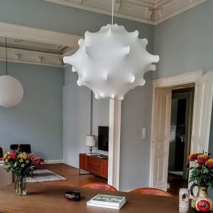 China JYLIGHTING Pendant Light Wabi Sabi Irregular Japanese Style Chandelier Light White Silk Ceiling Lamp on sale