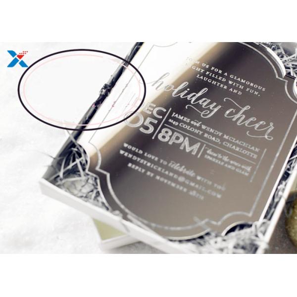 Mirror Acrylic Gifts , Acrylic Invitation Card With Custom Shape For Wedding / Party