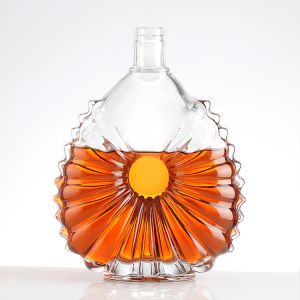 500ml OEM ODM Clear Transparent Super Flint Cognac Glass Bottle with Hot