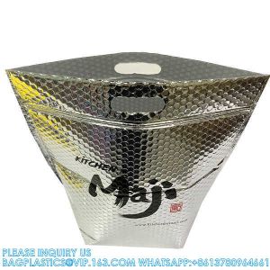 Hamburg Food Reusable thermal Insulate Zipper Delivery Thermal Bag Foil Thermal