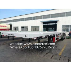 3 Axle 40 Foot Flatbed Semi Trailer With Strong Loading Capacity