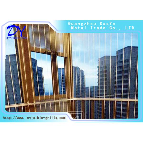 Quality 2.5mm Wire Dia. Balcony Invisible Grille Aluminum Frame Easy Cleaning wholesale