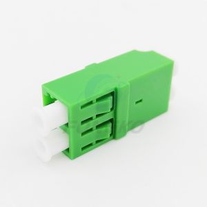 Flangeless LC / APC Duplex Fiber Optic Adapter With Plastic Buckle