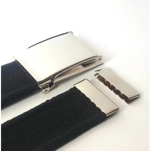 Metal Buckle Fabric Web Belt 3.8cm Canvas Waist Strap Belt 100cm Length