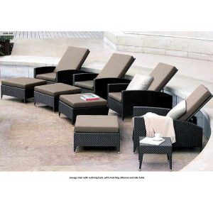 Cheap hotel garden sun lounger rattan chaise lounge for sale