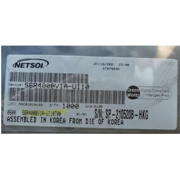 S6R4008V1A-UI10T00 SRAM Chip Async Single 3.3V 4M-bit 512K x 8 10ns 44-Pin TSOP