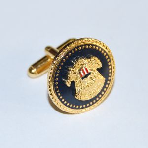 Cheap Brass / zinc alloy 1.5mm - 3.0mm Custom Cufflinks with Epoxy Coating for sale