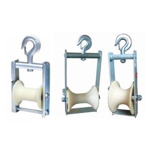 Aerial Cable Pulley Block Cable Stringing Roller With Hook Overhead Fiber Optic