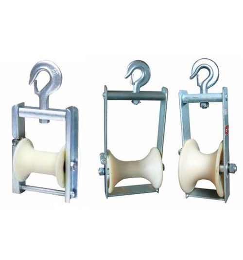 Aerial Cable Pulley Block Cable Stringing Roller With Hook Overhead Fiber Optic