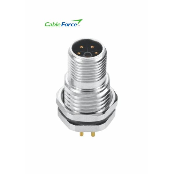 Quality 16DC Power Male Panel M12 T Connector Front Side Fastening With PCB Contacts PG9 wholesale