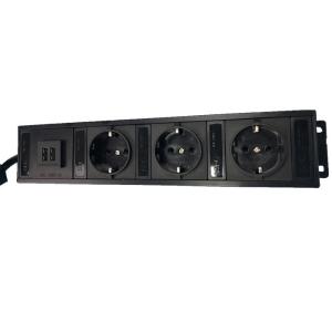 3 Jack EU Standard Power Strip With USB Charger Wall Mount For Multi Device