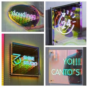 Delicate 3D Infinity Mirror LED Letter Advertising Lights for Acrylic House