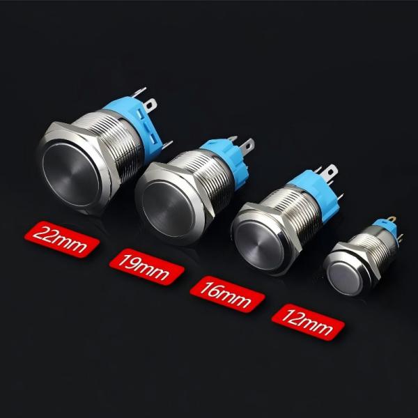 16mm Cut-out Size Lighting Push Button Switch with 1A Current Rating for