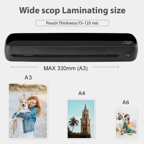 Quality 80-100mic Poch  A3 Laminator Machine With Hot Roller Heating System wholesale