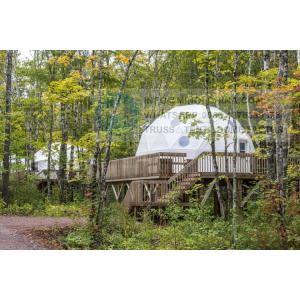 China Heat Proof Aluminium Glamping Dome Tent 310 Square Feet With Wood Stove on sale