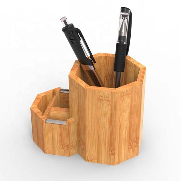 Organize Your Office Desk with this Multifunctional Bamboo Stylus Holder 11.4*7.8*9cm