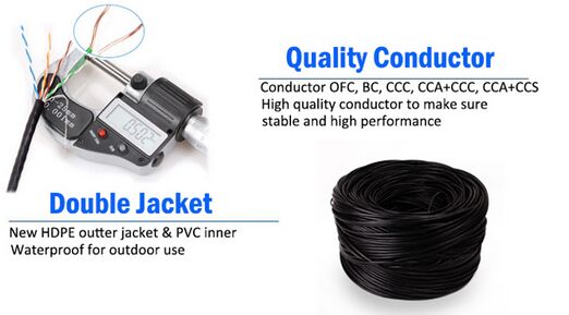 Twisted Pairs PE 305m Outdoor Cat6 Cable1000ft Data Stable Transmission