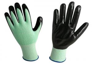 China 15G Knitted Nitrile Exam Gloves Green Color Increased Efficiency At Work on sale